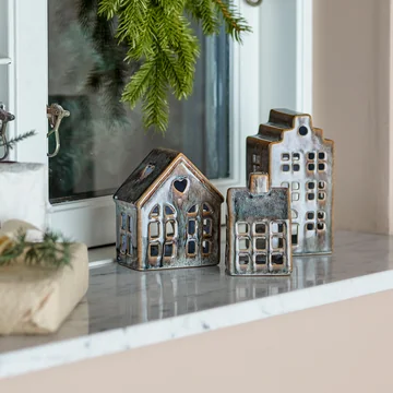 Bloomingville - Kalia theelichthouder, bruin (set van 3)