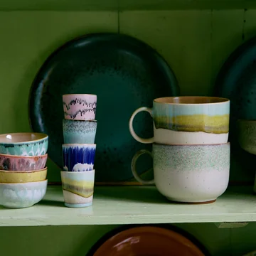 HKliving - 70's Theekop, 425 ml, neo (set van 2)