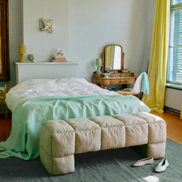 HKliving - Puffy Lobby Bank, 140 cm, kiezel