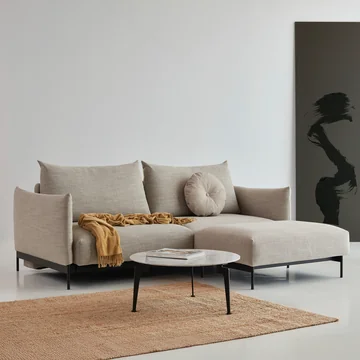 Innovation Living - Malloy Ottoman, zwart / naturel (579 Kenya Gravel )