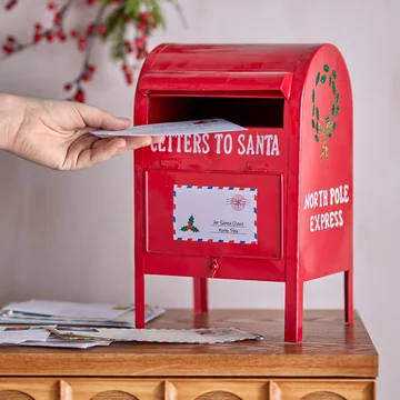 Bloomingville - Carlo brievenbus kerstdecoratie, rood