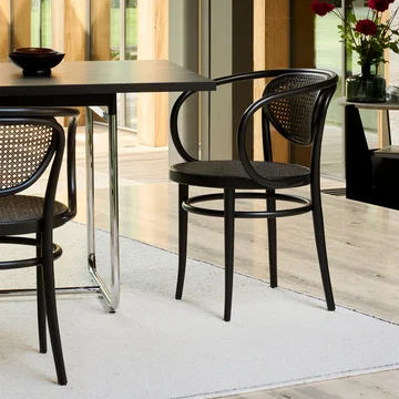 Thonet - 210 R Fauteuil, vlechtwerk donker melange / zwart beuken (TP 29)