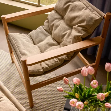 Hübsch Interior - Heritage Loungestoel natuurlijk eiken / beige