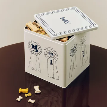 HAY - Hondenvoer voorraadblik L, blauw / wit