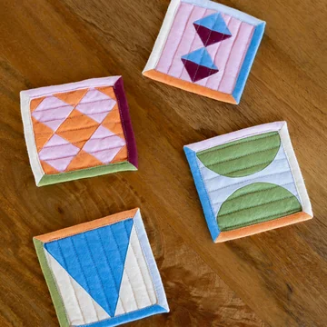 & klevering - Stitch Glazen onderzetter, 12 x 12 cm