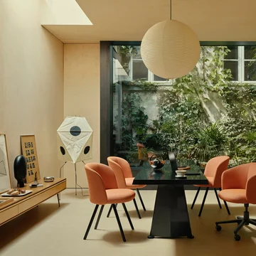 Vitra - Akari UF3-Q Vloerlamp, Ø 56 cm H 145 cm, naturel / zwart