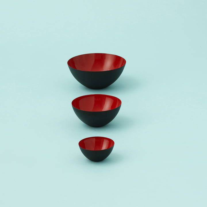 De Krenit Kommen van Normann Copenhagen in rood