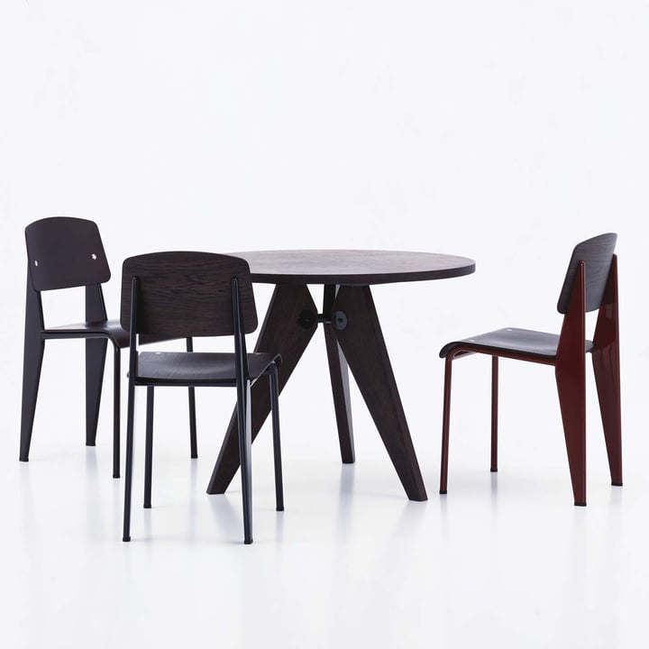 Vitra - Guéridon eettafel, donker eiken, 95 cm, donker eiken, 95 cm