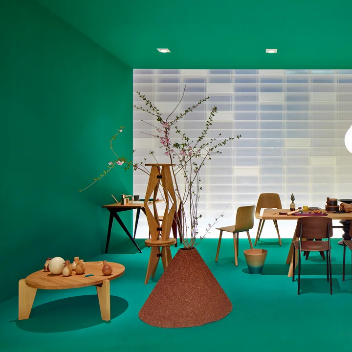 Vitra - Guéridon Bas bankstel, natuurlijk eikenhout - expositie