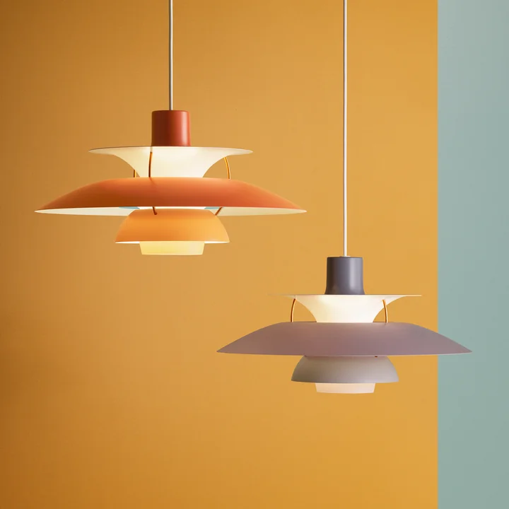De Louis Poulsen - PH 5 hanglamp in oranje en grijze tinten