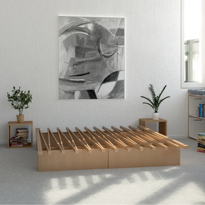 Het uitschuifbare v-bed van Tojo