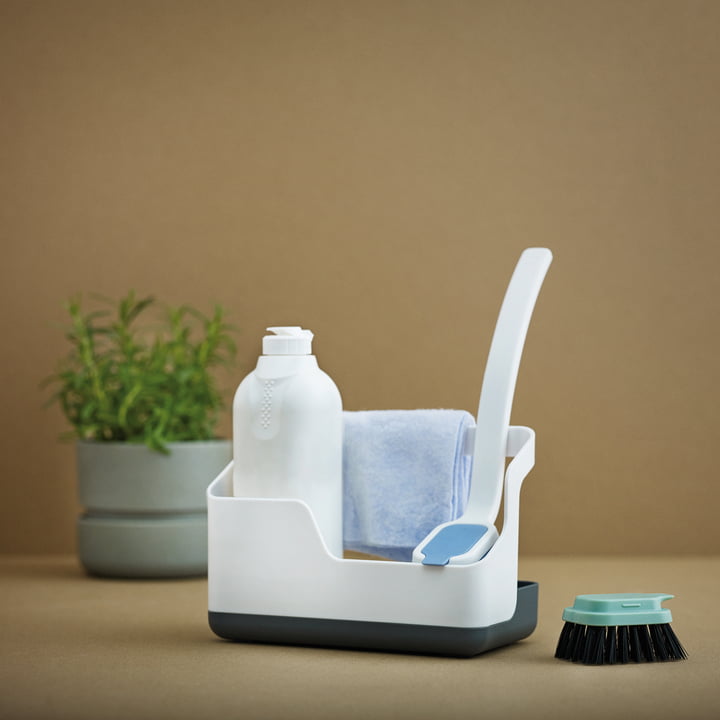 De Sink-Caddy Opbergbox voor gootstenen van Rig-Tig by Stelton met gootsteenborstel