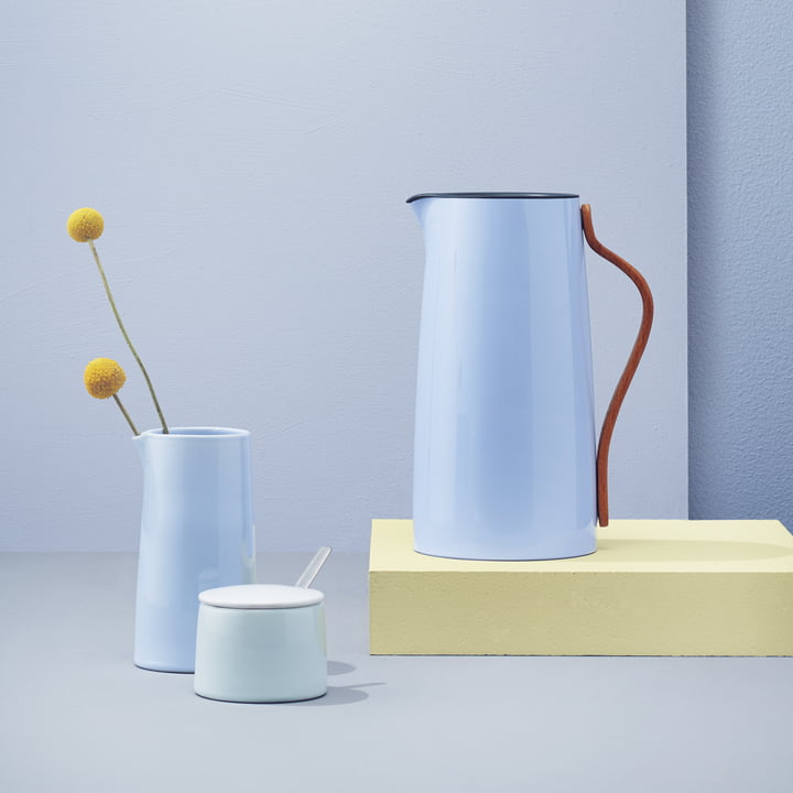 De Emma koffie thermoskan en thermo melkkan van Stelton