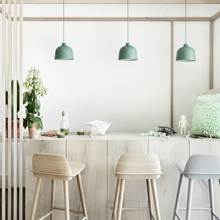Muuto - Graanhanger Lamp, stoffig groen