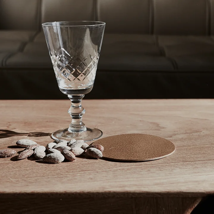 Lind DNA - Glasmat Cirkelonderzetter Ø 10 cm, Nupo bruin 1,2 mm