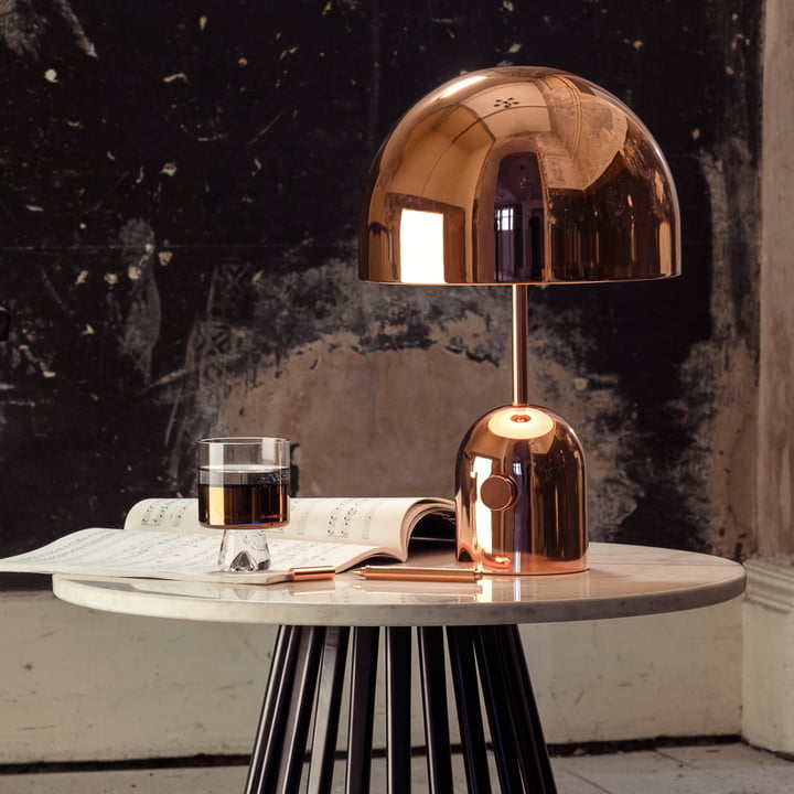 Bell tafellamp en Tank Laag kogelglas van Tom Dixon