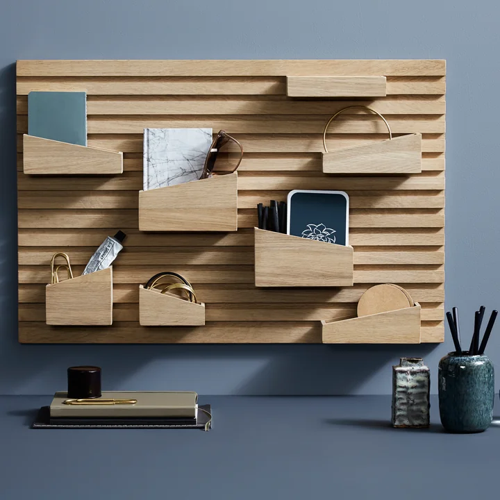 Input Organiser van massief eikenhout