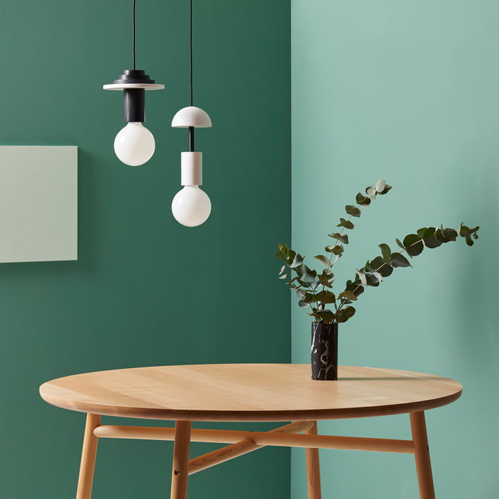 De Schneid - Junit Lamp Hanglamp in zwart / wit