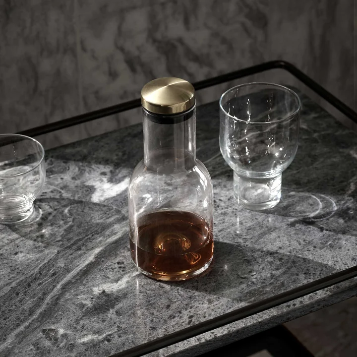 Nieuwe Norm waterfles met messing deksel per menu