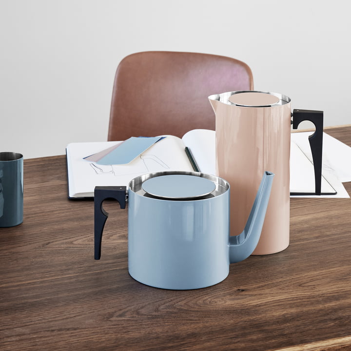 Stelton Koffiezetapparaat en Theepot in Smokey Blue