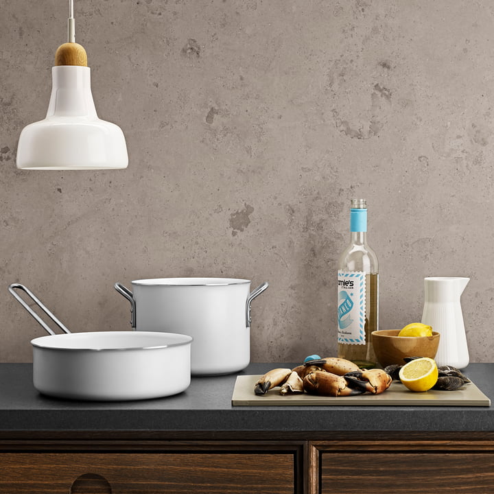 Witte Lijn Kookpan en Sauté Pan van Eva Trio