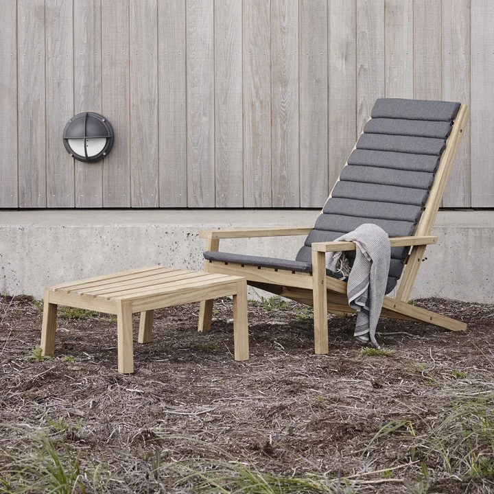 Skagerak - Between Lines Deck Chair / Kruk / houtskool overlay