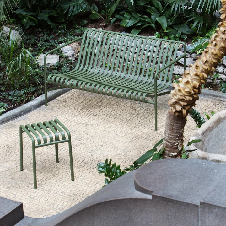 Palissade loungebank met hocker van HAY