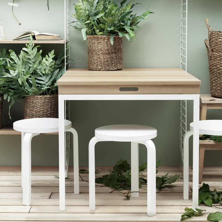 Klaptafel van String in eiken / wit