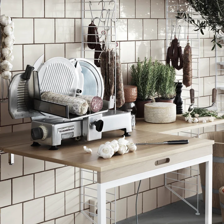Klaptafel van String in eiken / wit
