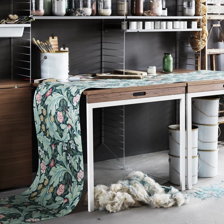 Klaptafel van String in walnoot / wit