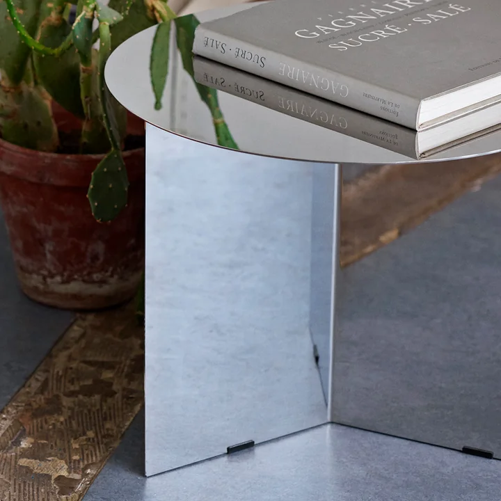 De HAY - Slit Table Round in zilver