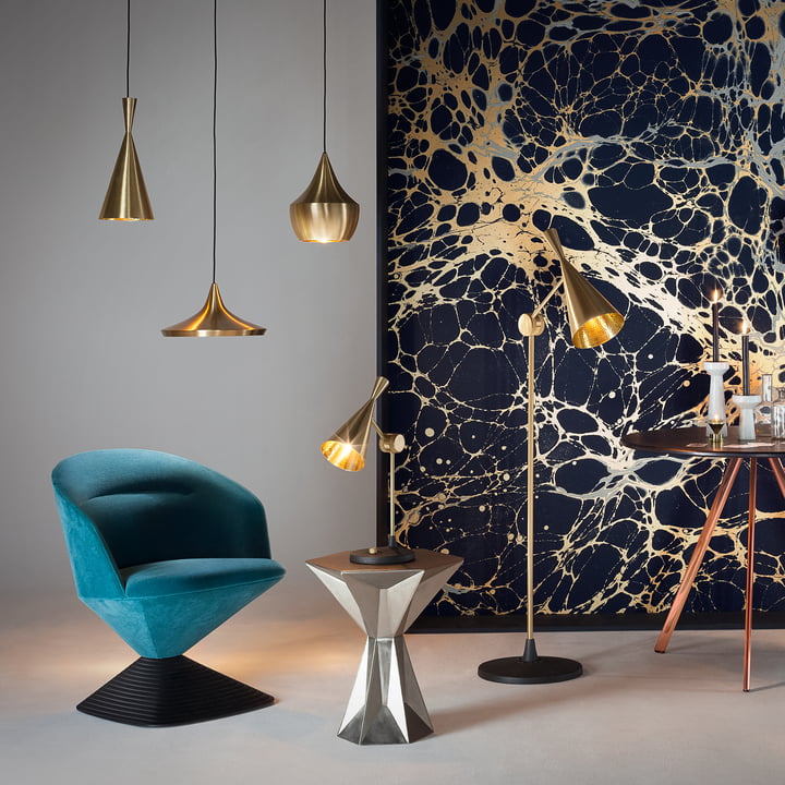 Klop de vloerlamp van Tom Dixon op.