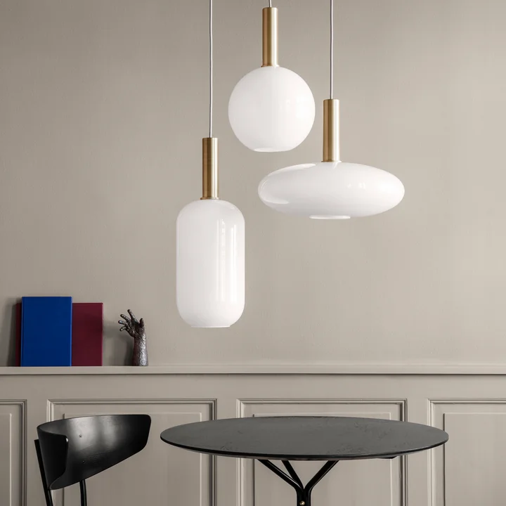 De Ferm Living - Opal Lampenkap Sphere, Ellipse en Tall Combined.