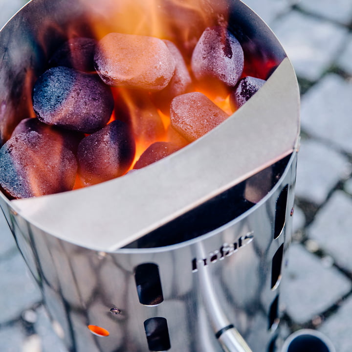 De Höfats - BBQ Starter voor CONE houtskoolbarbecue, roestvrij staal met barbecue briketten