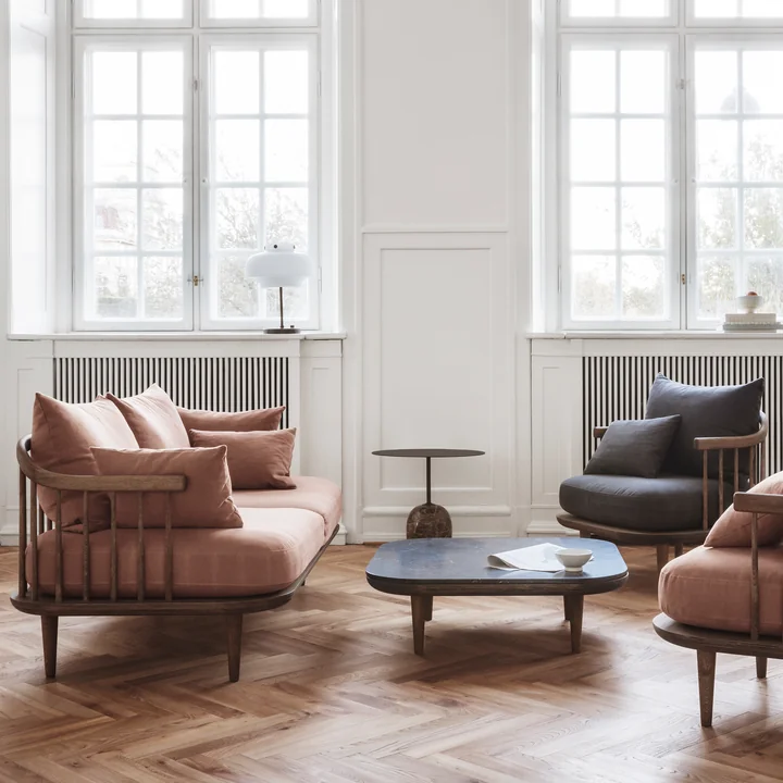 De &traditie - FLY 2-zitsbank SC2, Gerookte Eikenhouten basis / Harald 2 182