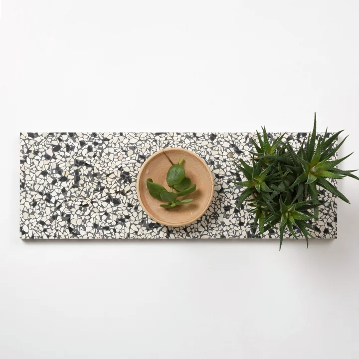 De OK Design - Confetti snij- en serveerplank Lang, zwart & ivoor