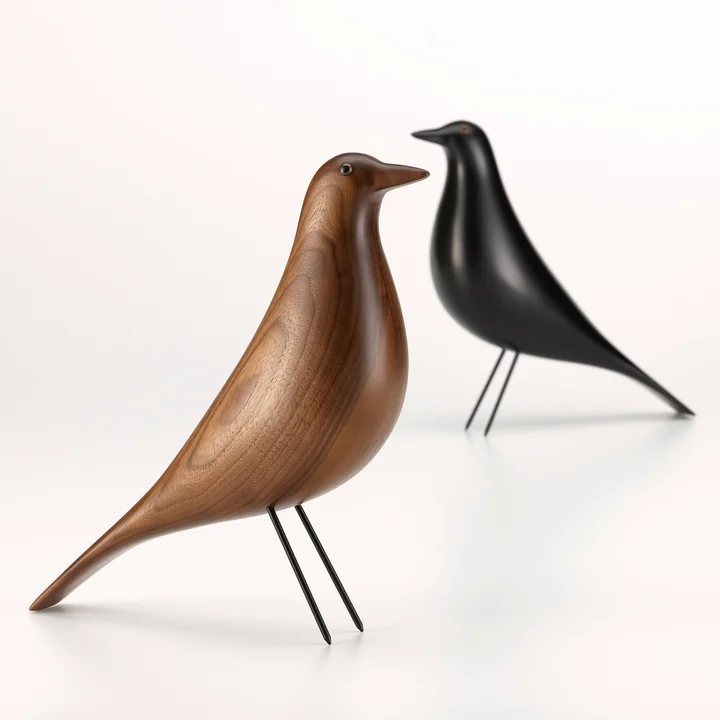 Eames House Bird van Vitra in walnoot en zwart