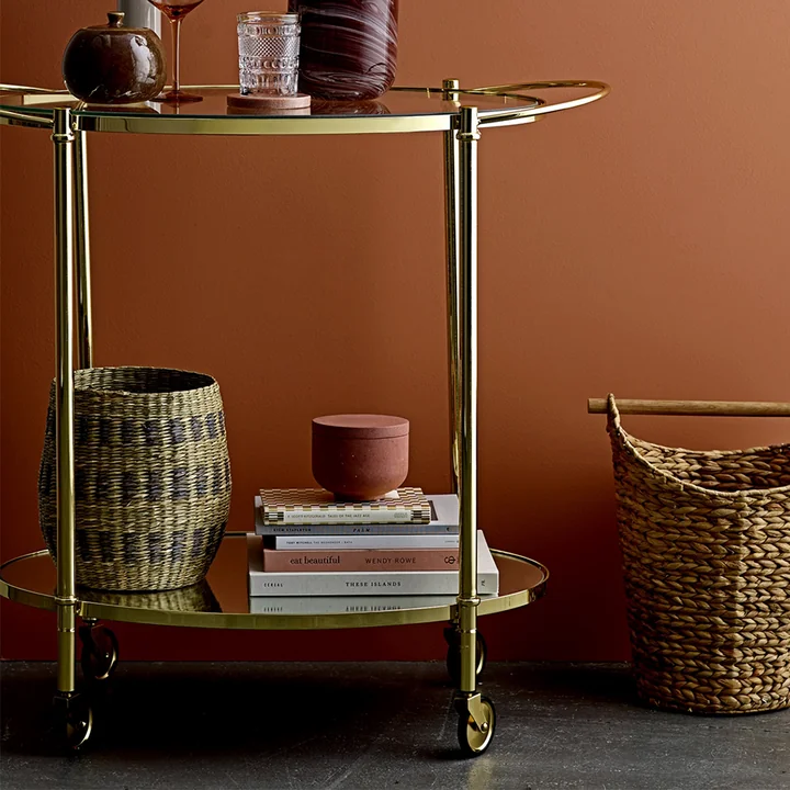 Veelkleurige zeegrasmand van Bloomingville voor opslag