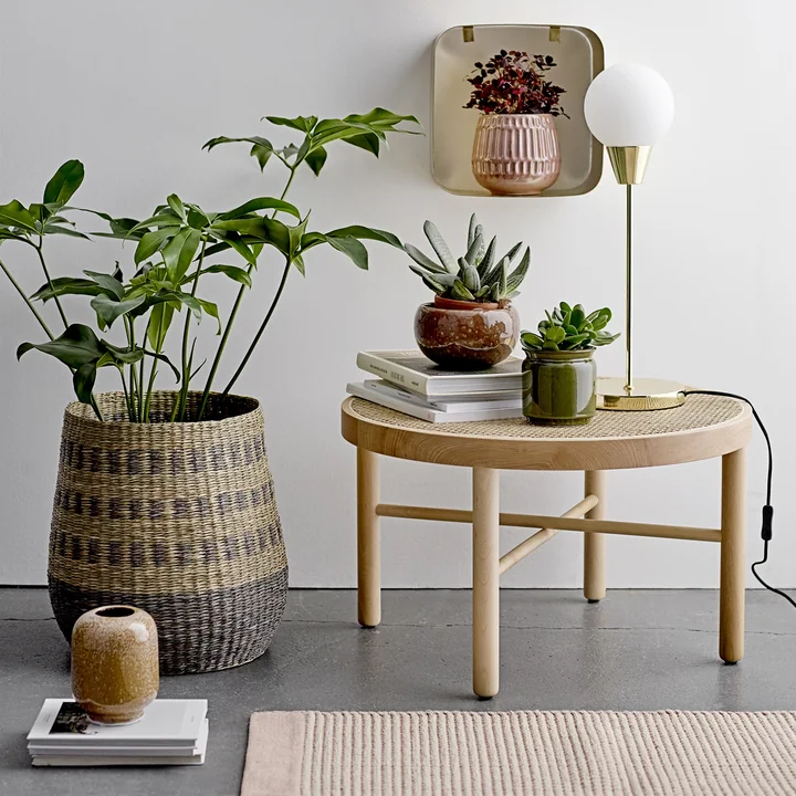 Veelkleurige zeegrasmand van Bloomingville als plantenbak