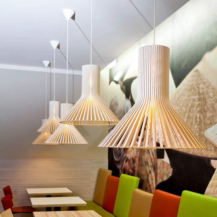 Puncto 4203 Puncto 4203 Pendelarmatuur Ø 45 x H 40 cm van Secto in het wit.