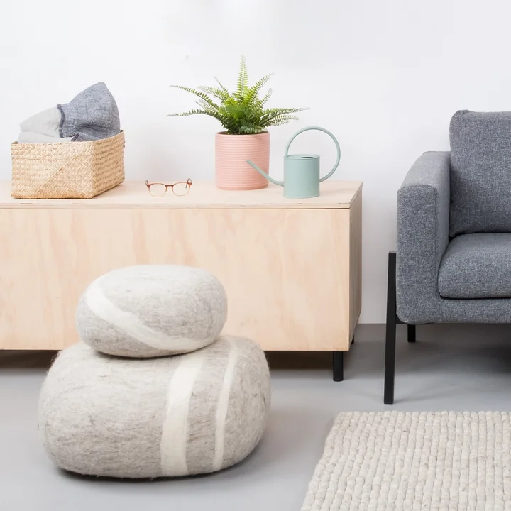 Kussen Pebble in lichtbeige van myfelt