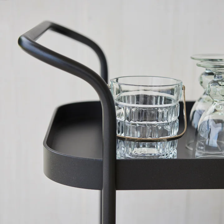 Roll Bar Trolley van Cane-line in teak / lava grijs