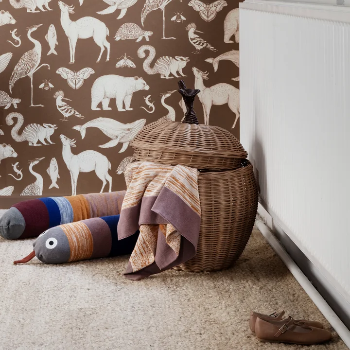 Gevlochten opbergmand voor appels, Ø 36,5 x H 52 cm van Ferm Living as laundry basket