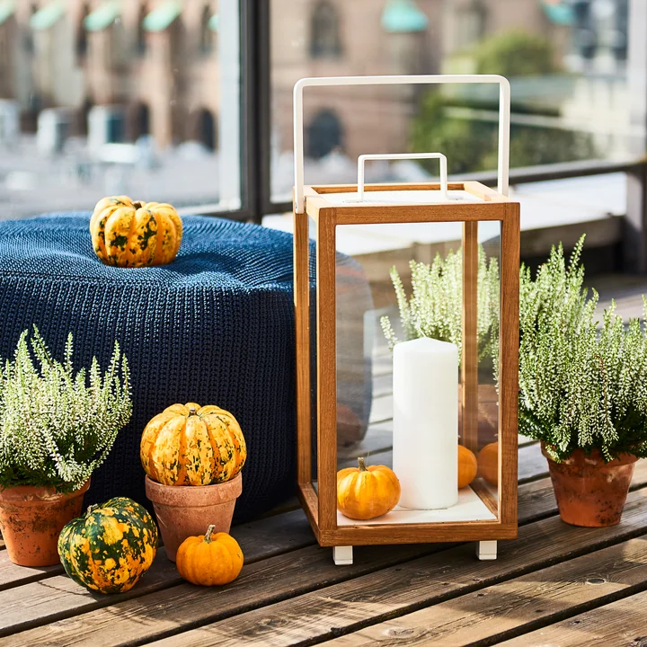 Lighthouse Lantaarn van Cane-line in teak / wit