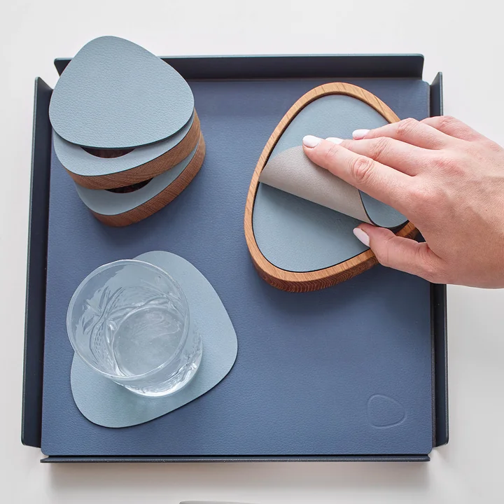 Glasuntersetzer Curve van Lind DNA in Nupo lichtblauw