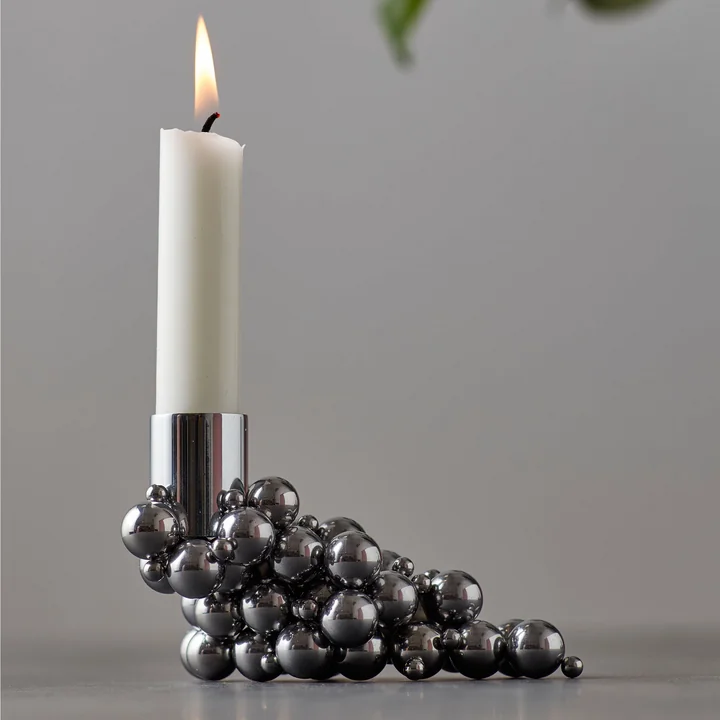 Molekyl kandelaar 1 in chroom van Gejst 