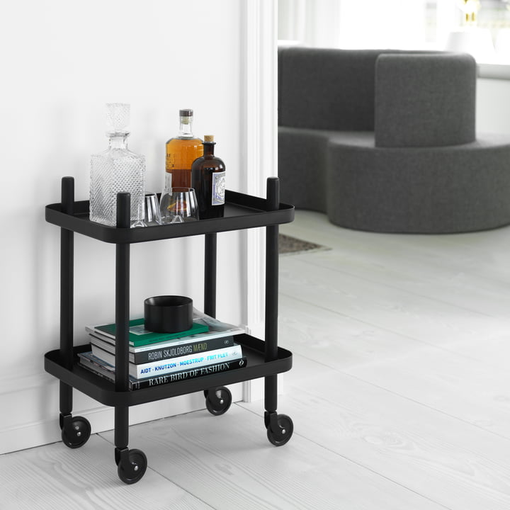 Block Side Trolley in zwart van Normann Copenhagen