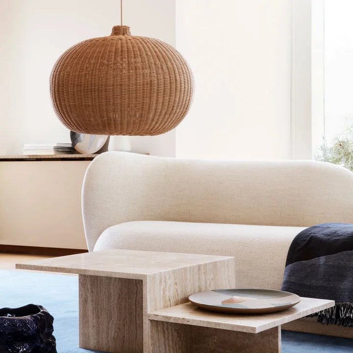 Woven Rattan Lamp Belly van Ferm Living in Naturel