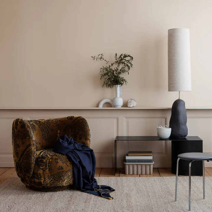 Visgraatdeken 120 x 180 cm van ferm Leven in donkerblauw