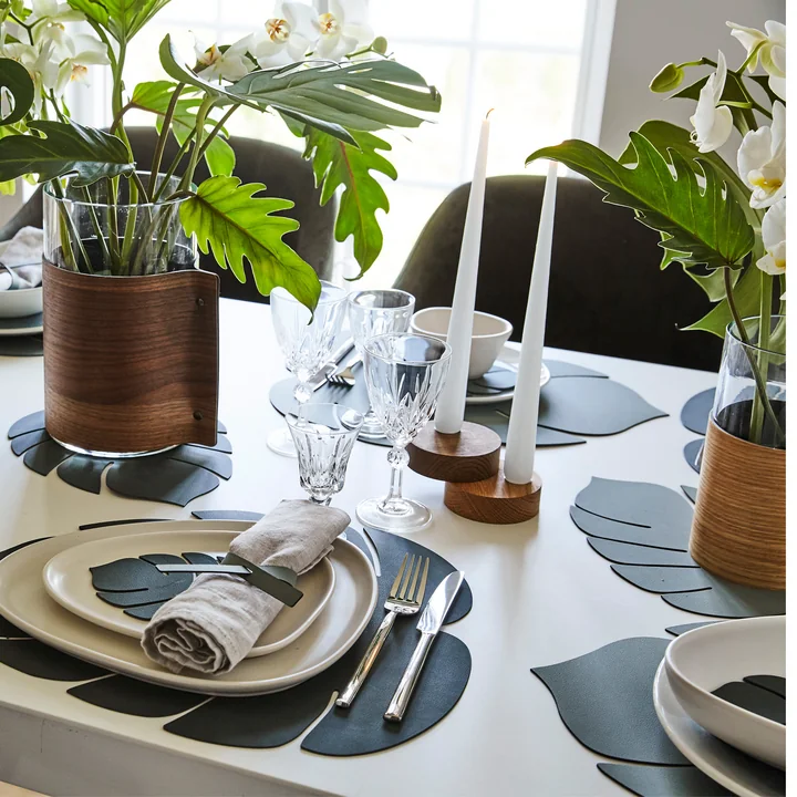 Monstera Placemat & Glazen onderzetter van Lind DNA